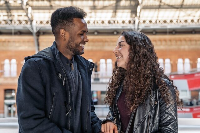 Happy Young Interracial Couple Smiling